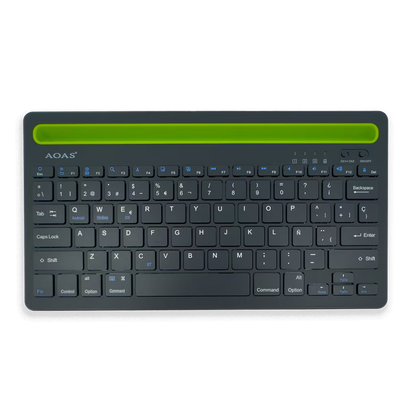 Teclado Inalámbrico Bluetooth Tipo C AOAS AS-199 | Dual Mode, Recargable y Multidispositivo para Tablet/Laptop | NEGRO