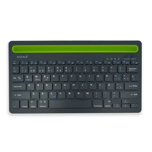 Teclado Inalámbrico Bluetooth Tipo C AOAS AS-199 | Dual Mode, Recargable y Multidispositivo para Tablet/Laptop | NEGRO