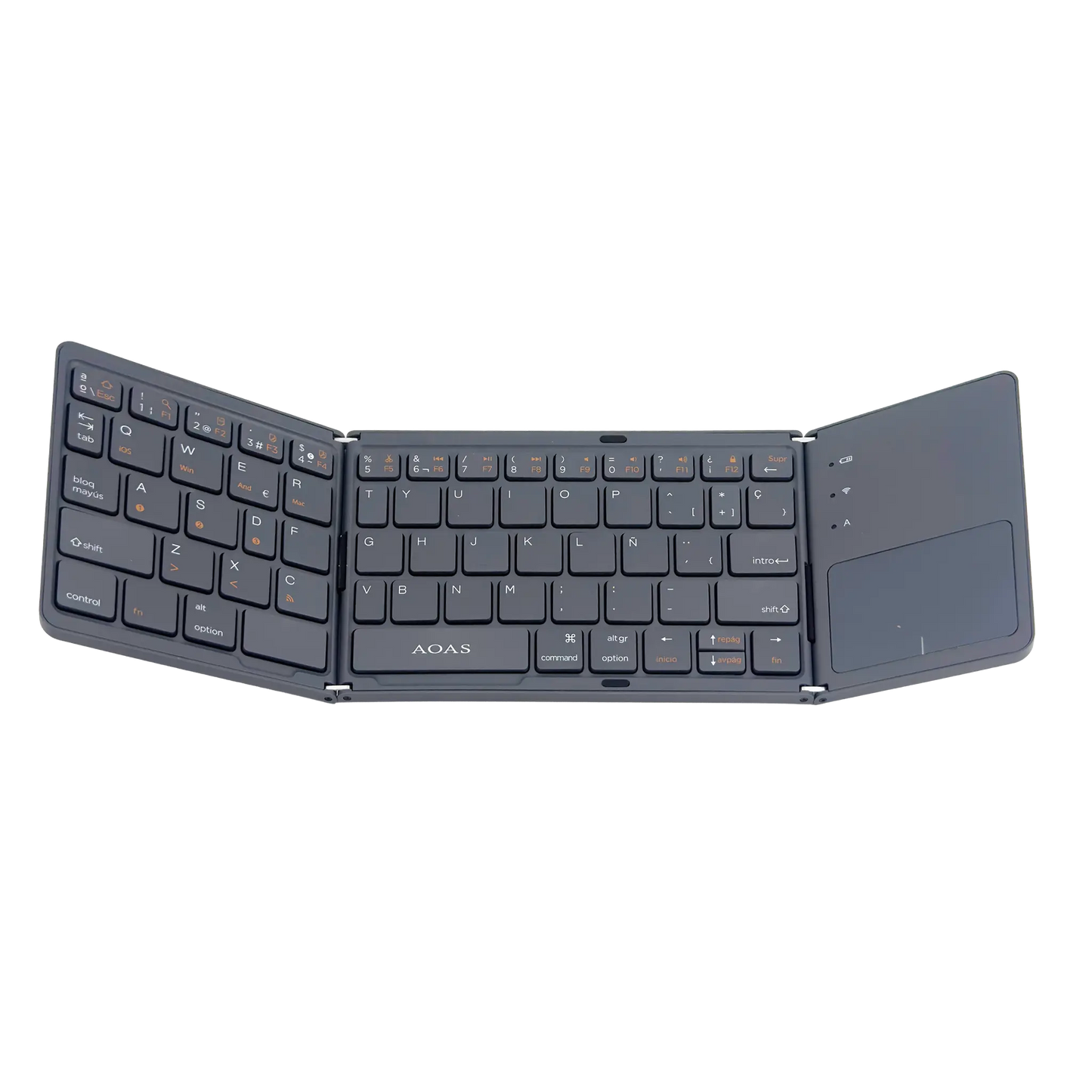 Teclado Plegable Bluetooth AOAS A-1008 con Touchpad Negro - Triple Plegable 40H Batería