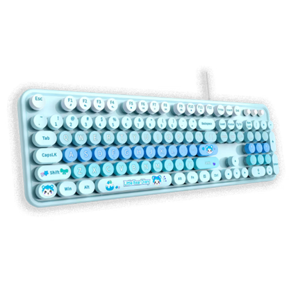 Teclado con Cable MOFII SWEET AZUL: Estilo Retro y Productividad