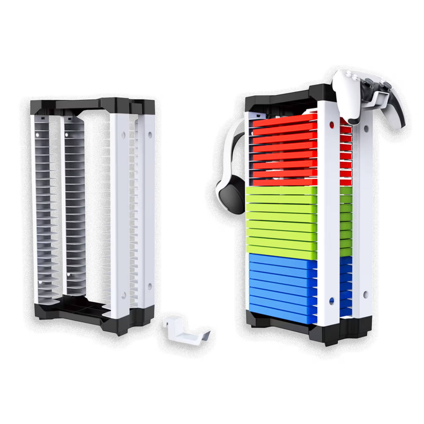 STAND DE ALMACENAMIENTO PARA 23 VIDEOJUEGOS - Modular con Ganchos para Auriculares