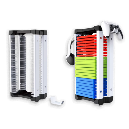 STAND DE ALMACENAMIENTO PARA 23 VIDEOJUEGOS - Modular con Ganchos para Auriculares