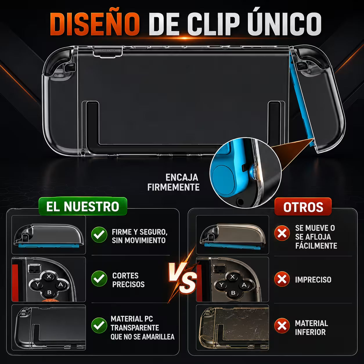 Carcasa Protectora Nintendo Switch 2 | Acrílica Transparente Crystal Clear