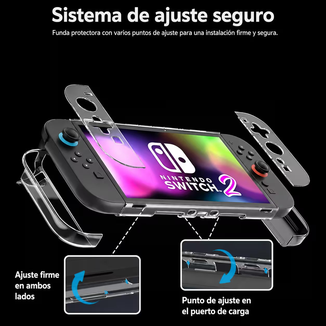 Carcasa Protectora Nintendo Switch 2 | Acrílica Transparente Crystal Clear