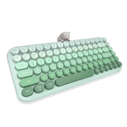 Teclado Inalámbrico Mofii Anni - Degradado Verde | 84 Teclas Redondas | Triple Conexión BT+2.4G | Osito Magnético