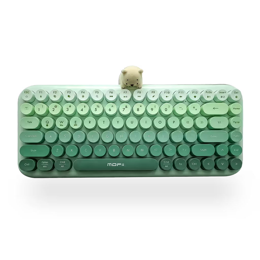Teclado Inalámbrico Mofii Anni - Degradado Verde | 84 Teclas Redondas | Triple Conexión BT+2.4G | Osito Magnético