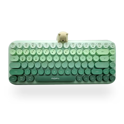 Teclado Inalámbrico Mofii Anni - Degradado Verde | 84 Teclas Redondas | Triple Conexión BT+2.4G | Osito Magnético