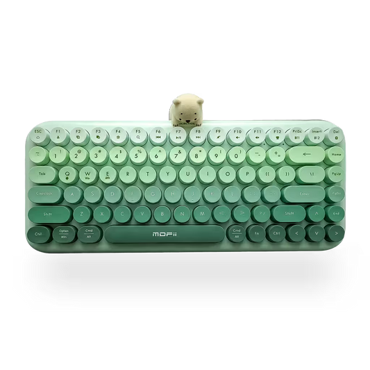 Teclado Inalámbrico Mofii Anni - Degradado Verde | 84 Teclas Redondas | Triple Conexión BT+2.4G | Osito Magnético