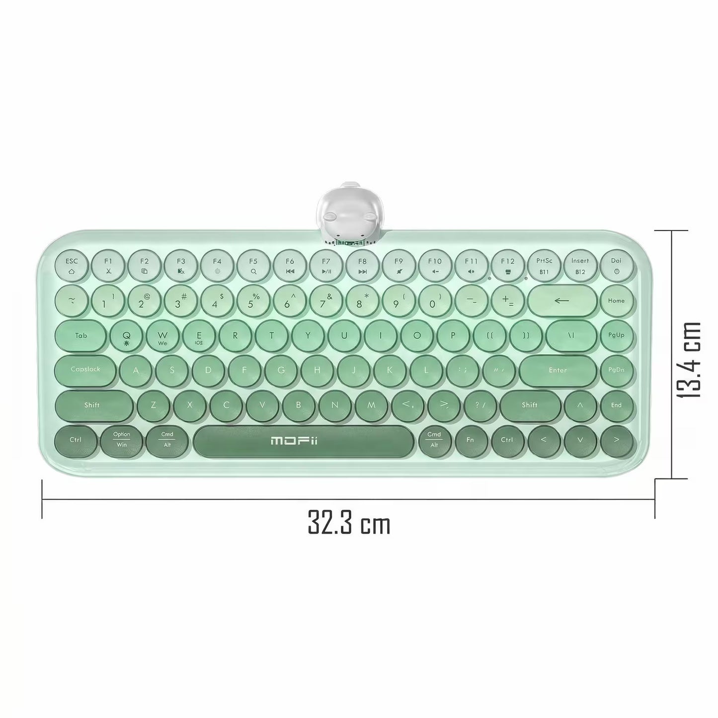 Teclado Inalámbrico Mofii Anni - Degradado Verde | 84 Teclas Redondas | Triple Conexión BT+2.4G | Osito Magnético