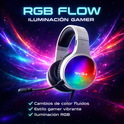 Diadema Gamer WEIBO G60 Sonido 7.1 USB RGB | Auriculares Gaming