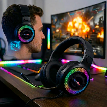 Diadema Gamer WEIBO G50 Sonido 7.1 USB RGB | Auriculares Gaming