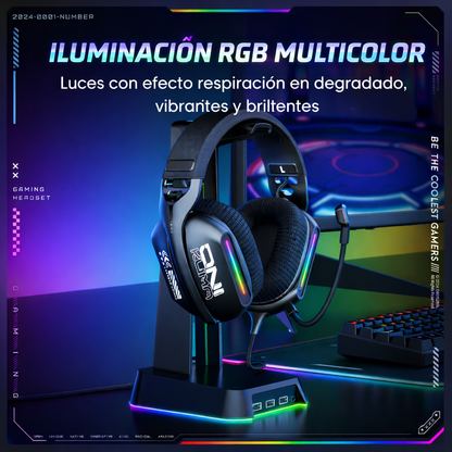 Diadema Gamer ONIKUMA X12 RGB - Audio Alta Fidelidad 40mm Micrófono 360°