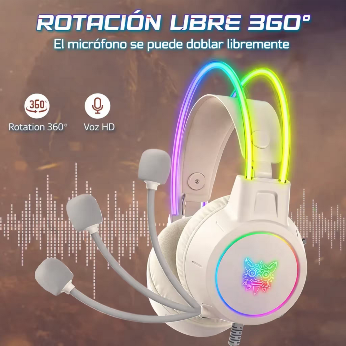 Diadema Gamer ONIKUMA X15 PRO RGB Habana - Sonido Envolvente 7.1 USB-C