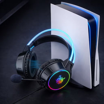 Diadema Gamer ONIKUMA X15 PRO RGB Negra - Diafragma Grafeno 50mm