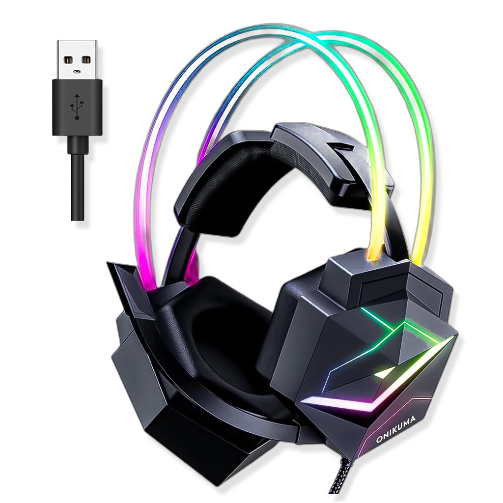 Diadema Gamer ONIKUMA X20 RGB USB - Sonido Envolvente 7.1 Drivers 50mm