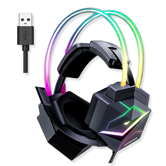 Diadema Gamer ONIKUMA X20 RGB USB - Sonido Envolvente 7.1 Drivers 50mm