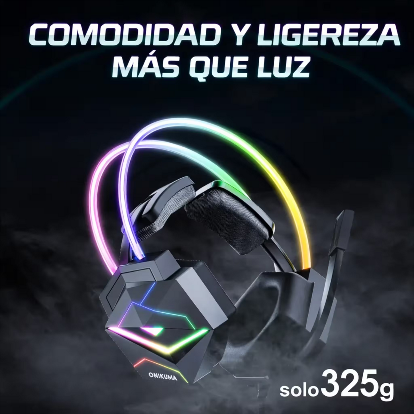 Diadema Gamer ONIKUMA X20 RGB USB - Sonido Envolvente 7.1 Drivers 50mm