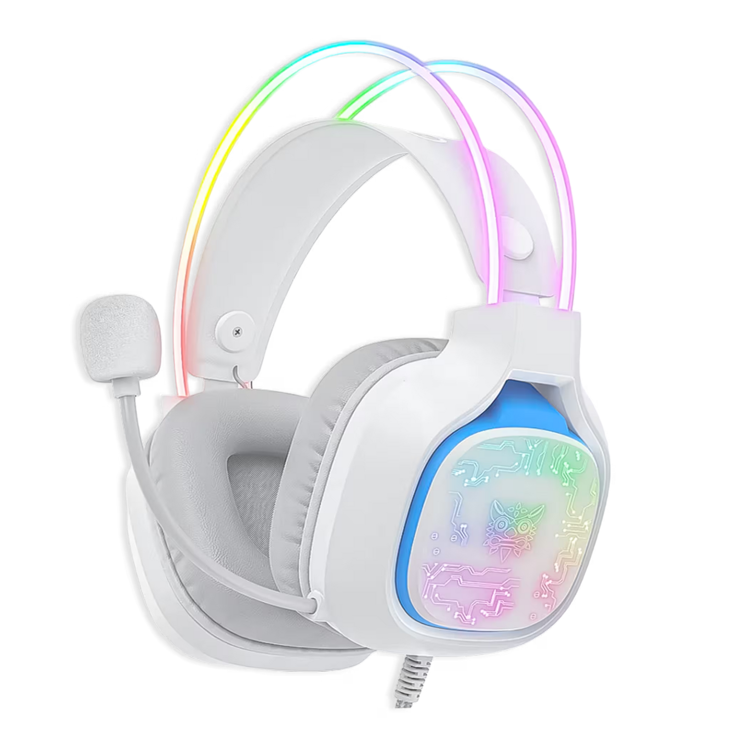 Diadema Gamer ONIKUMA X22 RGB Blanca - Audio Estéreo 50mm