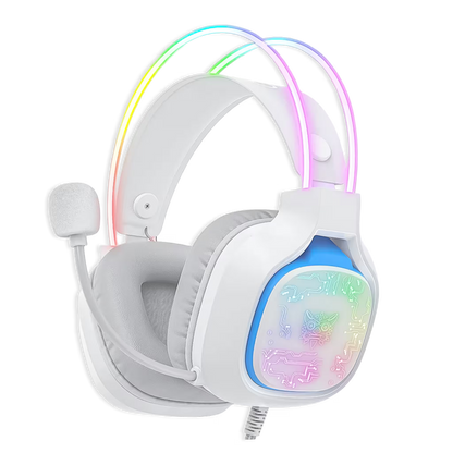 Diadema Gamer ONIKUMA X22 RGB Blanca - Audio Estéreo 50mm