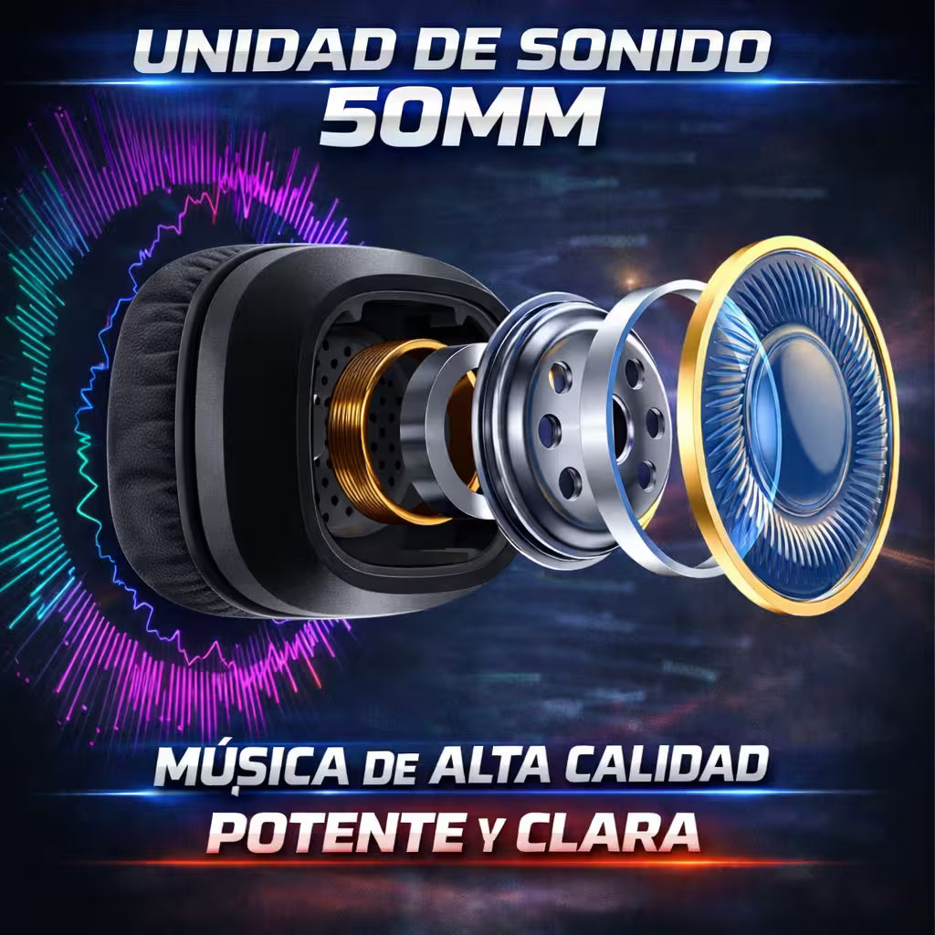 Diadema Gamer ONIKUMA X22 RGB Negra - Audio Estéreo 50mm