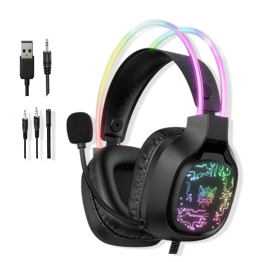 Diadema Gamer ONIKUMA X22 RGB Negra - Audio Estéreo 50mm