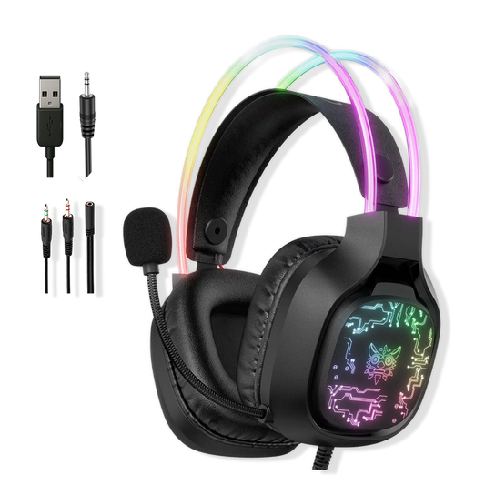 Diadema Gamer ONIKUMA X22 RGB Negra - Audio Estéreo 50mm