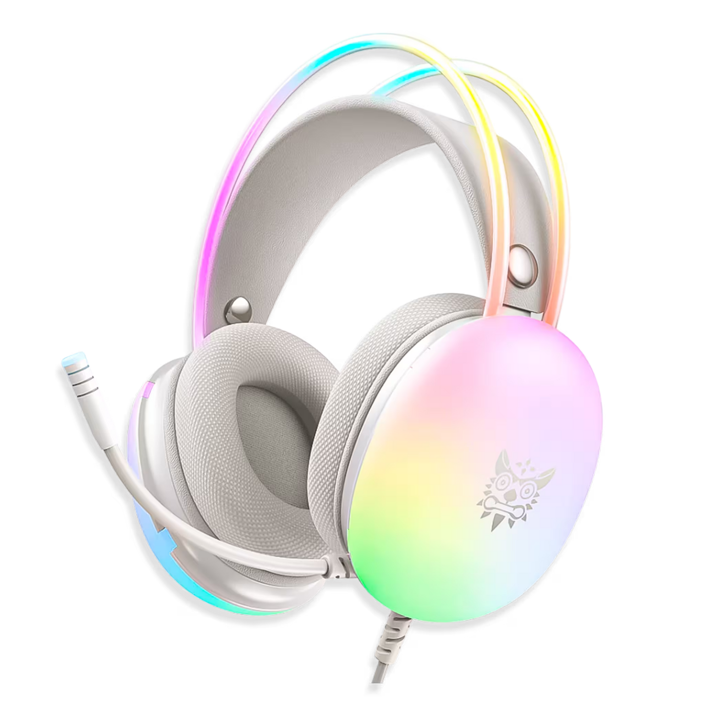 Diadema Gamer ONIKUMA X25 RGB Blanco - Audio Estéreo 3D 50mm