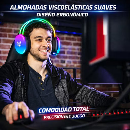 Diadema Gamer ONIKUMA X25 RGB Negra – Drivers 50mm | Audio Estéreo 3D | Mic Omnidireccional