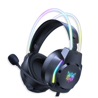 Diadema Gamer ONIKUMA X26 LED Negra - Audio 50mm Controles Multifuncionales