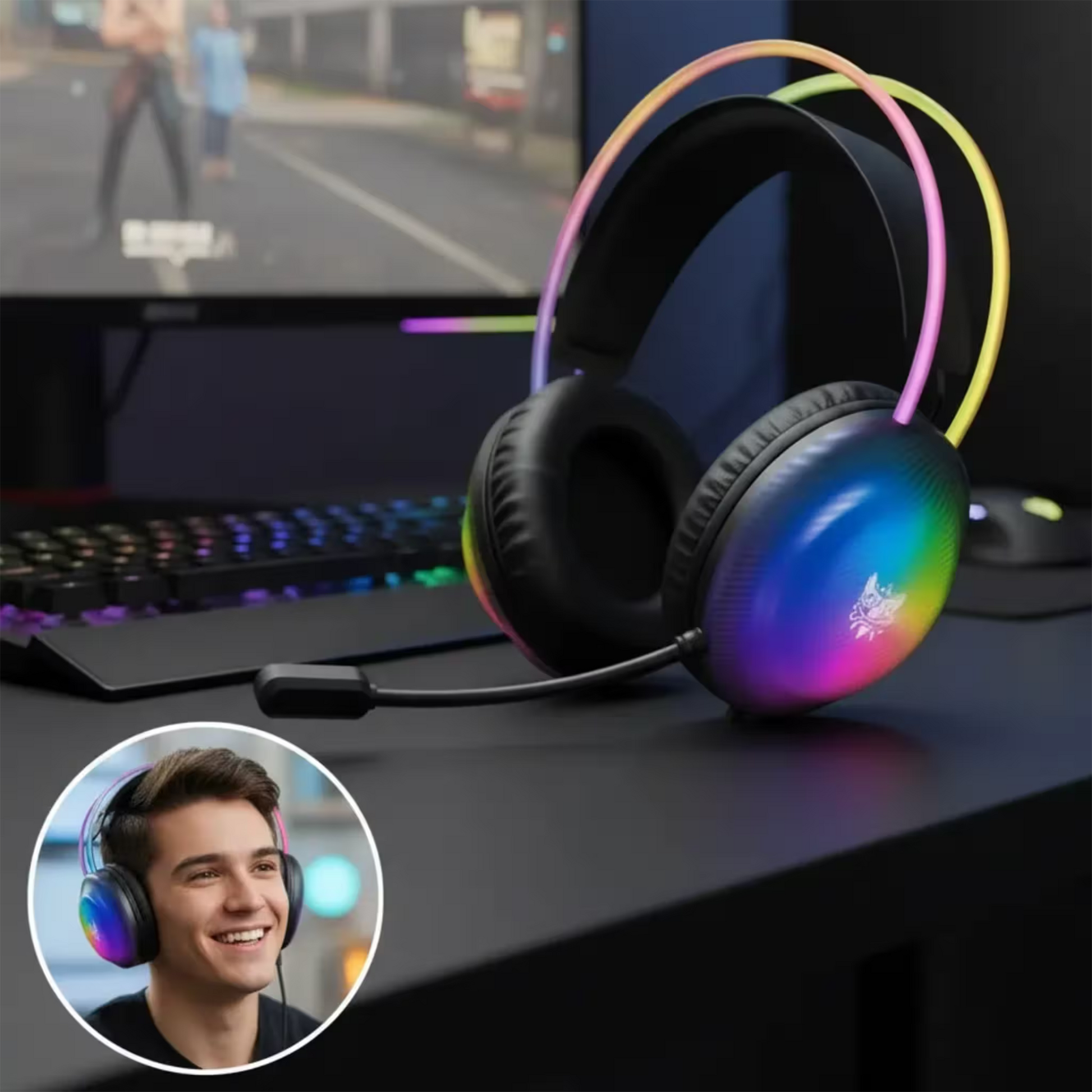 Diadema Gamer ONIKUMA X29 RGB - Audio 50mm Sonido Envolvente - vista 10 diadema gamer audífonos