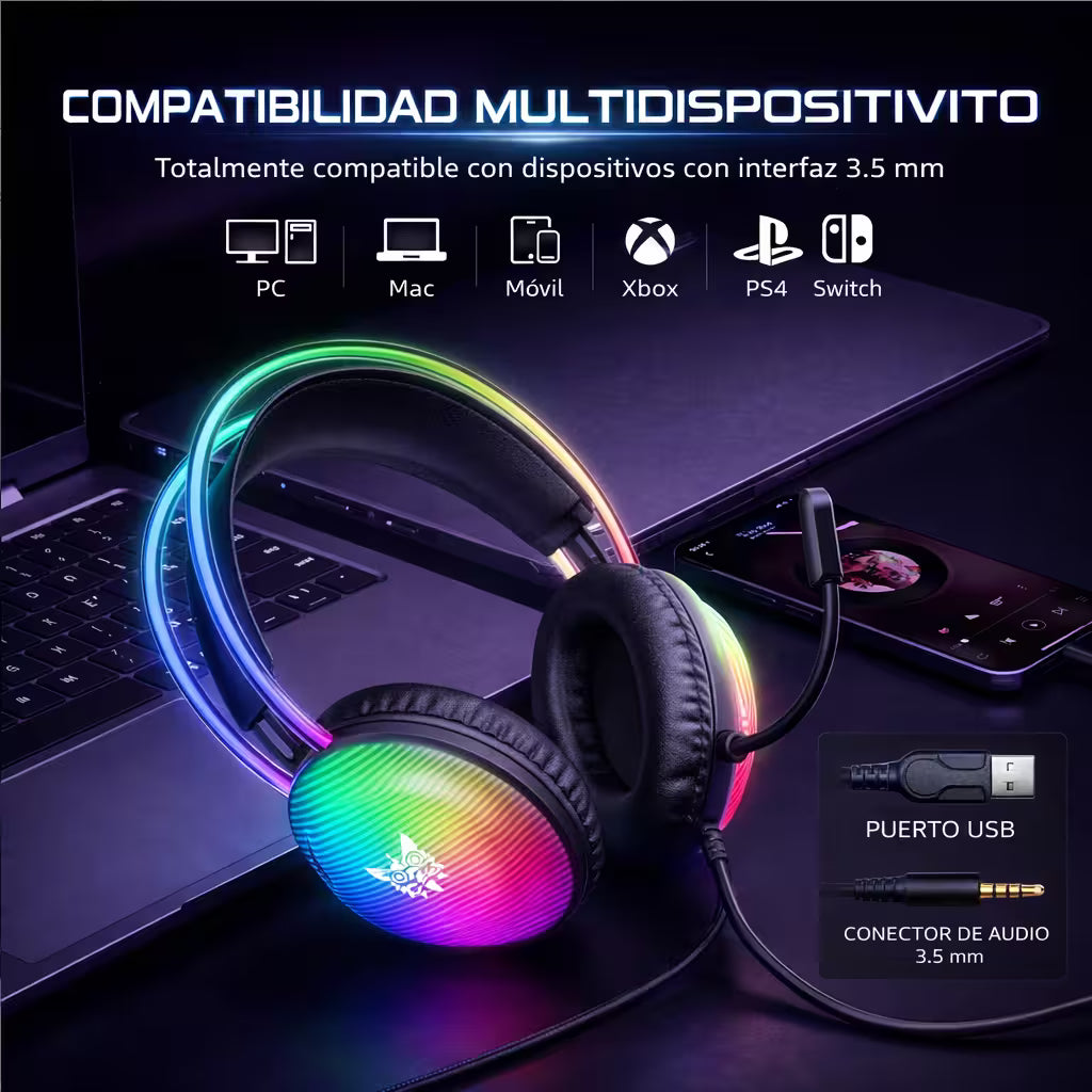 Diadema Gamer ONIKUMA X29 RGB - Audio 50mm Sonido Envolvente - vista 9 diadema gamer audífonos