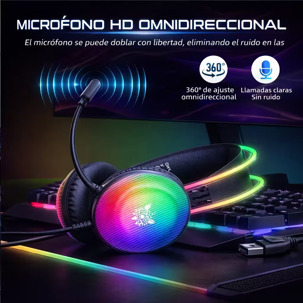 Diadema Gamer ONIKUMA X29 RGB - Audio 50mm Sonido Envolvente - vista 4 diadema gamer audífonos