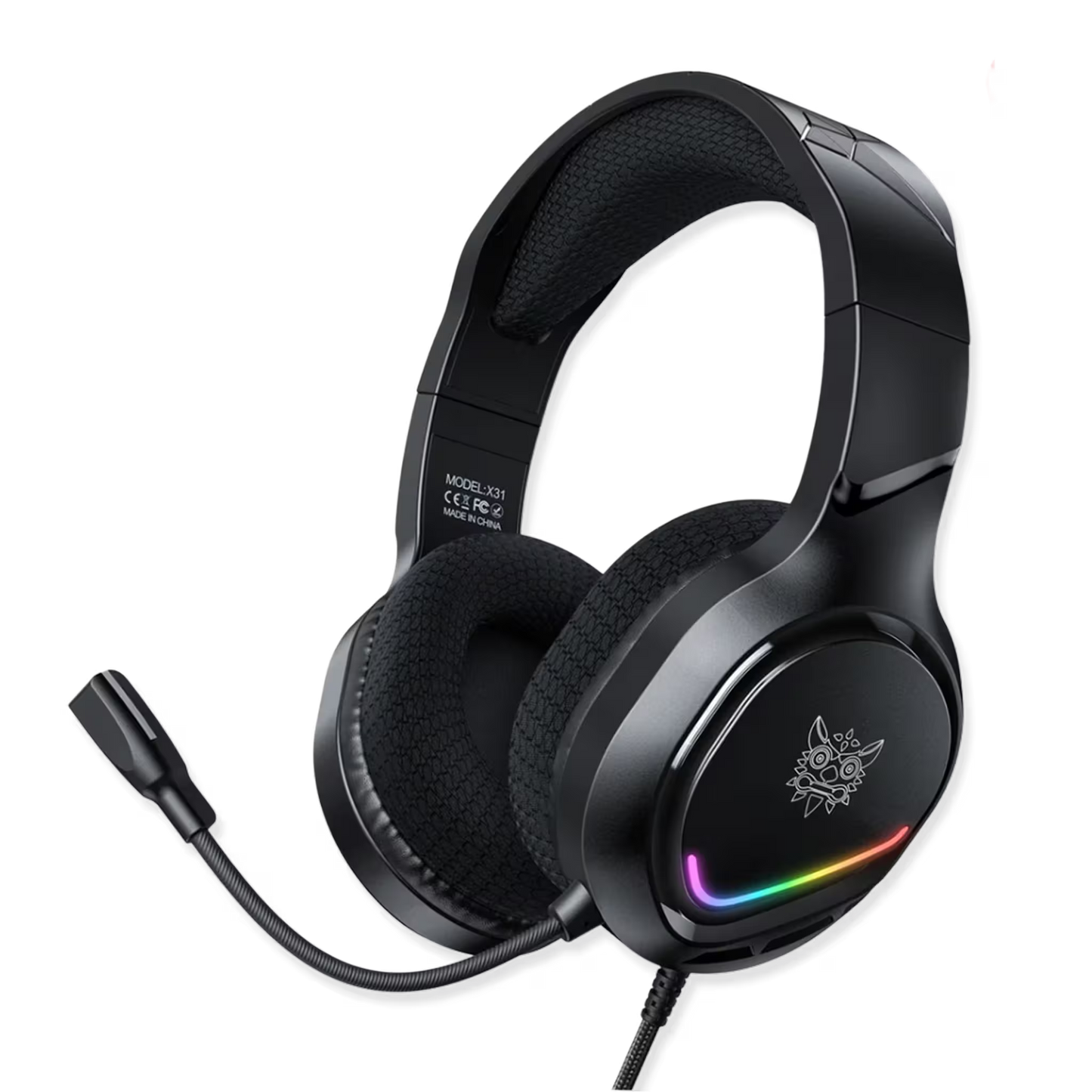 Diadema Gamer ONIKUMA X31 RGB Negra – Drivers 50mm | Mic Flexible 360° | Cable 2.1m