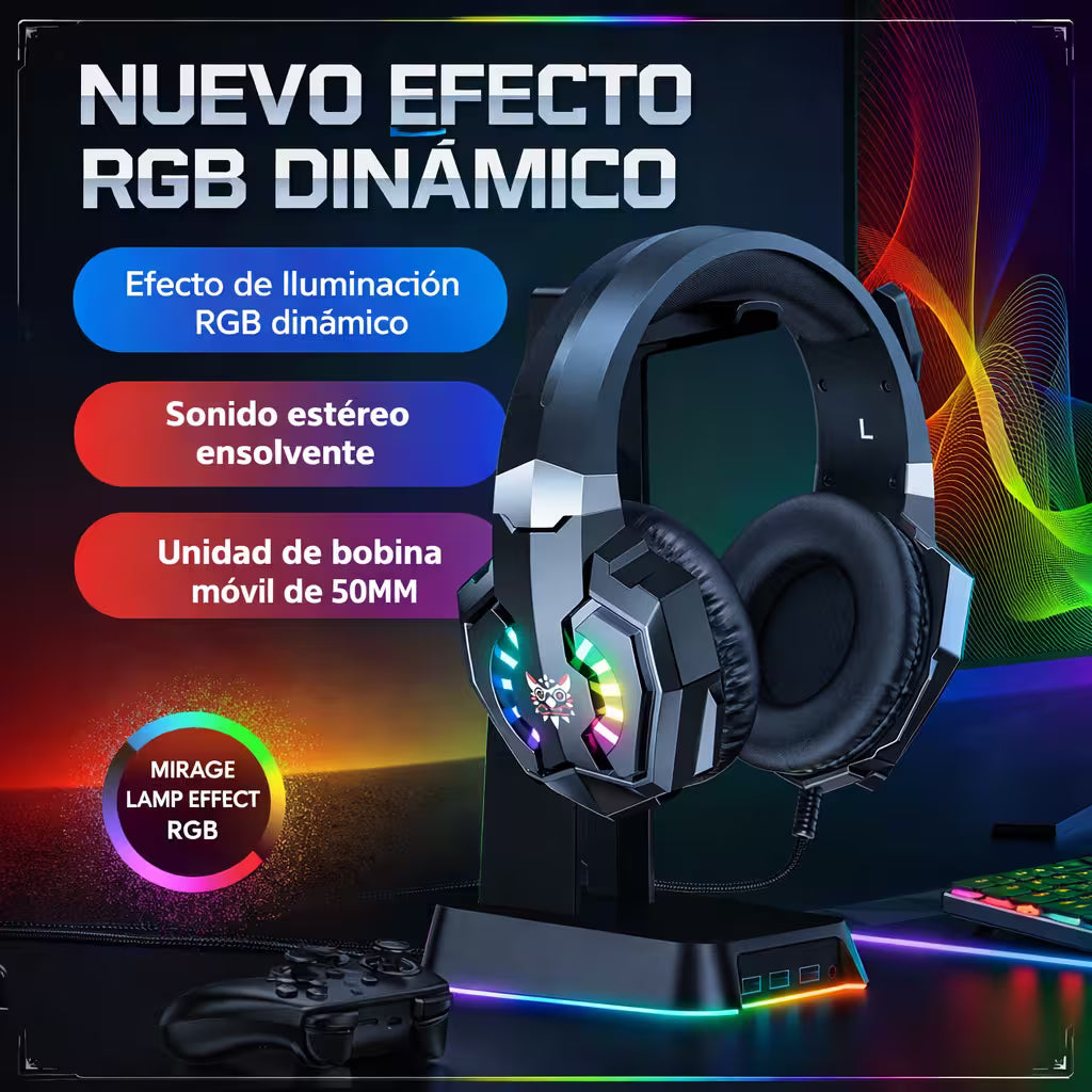 Diadema Gamer ONIKUMA X32 RGB - Audio Estéreo 50mm