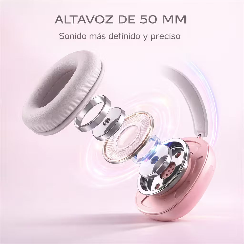 Diadema Gamer ONIKUMA X33 RGB Rosada Type-C - Audio Alta Fidelidad 50mm Para Ellas