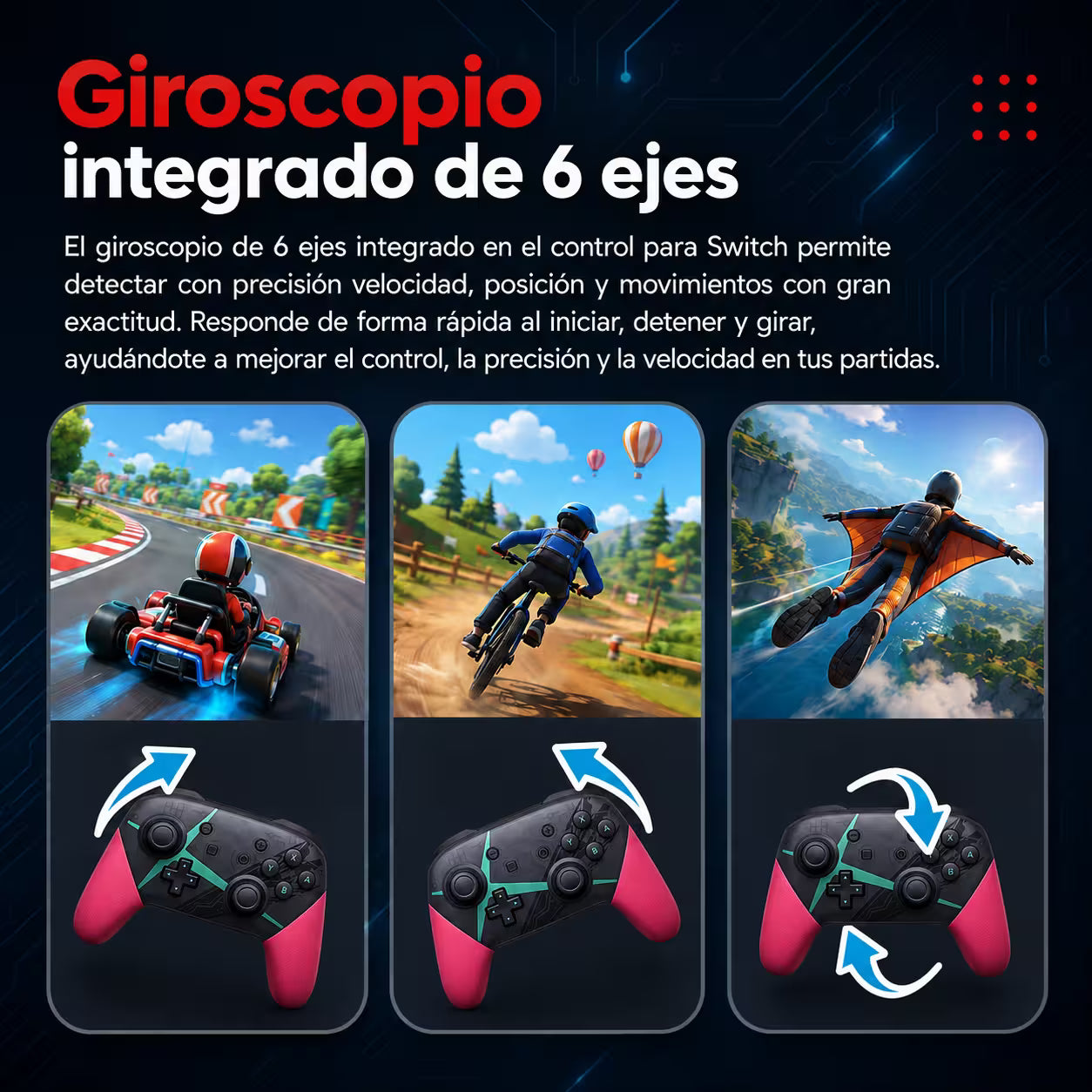 Control Pro Genérico Nintendo Switch - Edición Xenoblade Chronicles | Bluetooth Vibración Dual Giroscopio | 8H