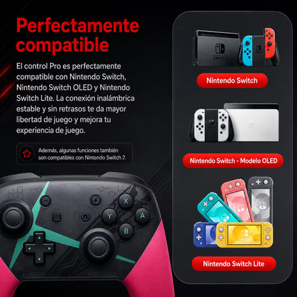 Control Pro Genérico Nintendo Switch - Edición Xenoblade Chronicles | Bluetooth Vibración Dual Giroscopio | 8H