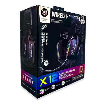 Diadema Gamer ONIKUMA X12 RGB - Audio Alta Fidelidad 40mm Micrófono 360°