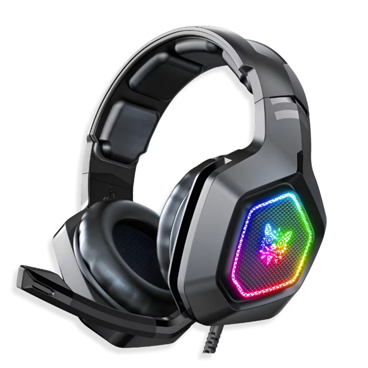 Diadema Gamer ONIKUMA K10 RGB Negra - Audio Alta Fidelidad 50mm Micrófono Oculto