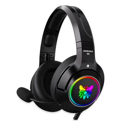 Diadema Gamer ONIKUMA K9 RGB Negra - Audio Alta Fidelidad 50mm Micrófono Retráctil