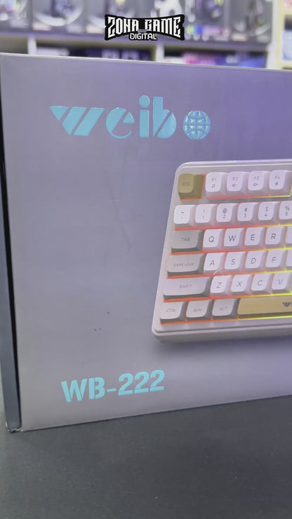 Teclado Gamer RGB Weibo WB-222 Retro - Teclas Redondas Multicolor Perilla Encoder Cable