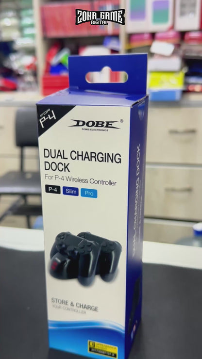 Base de Carga Dual PS4 RGB Negra - Cargador 2 Controles PlayStation 4 Slim Pro