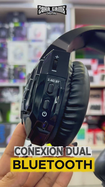 Diadema Gamer Inalámbrica ONIKUMA B15 RGB - 3 Modos Conexión 60H Batería Latencia 40ms