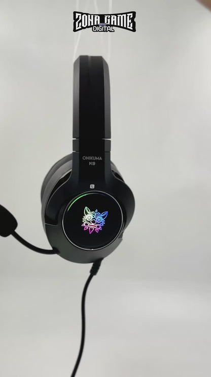 Diadema Gamer ONIKUMA K9 RGB Negra - Audio Alta Fidelidad 50mm Micrófono Retráctil