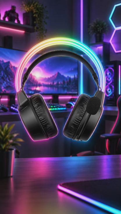 Diadema Gamer Inalámbrica Onikuma GT889 – Bluetooth 5.4 | 60H Batería | Tri-Modo 2.4G + BT + Cable | RGB | Mic Expuesto