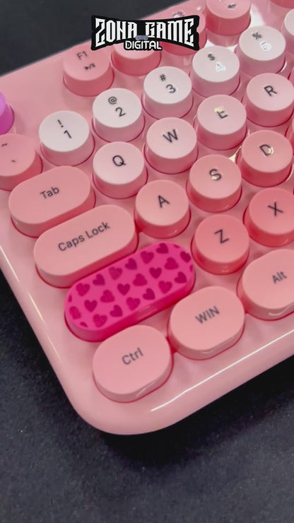 Combo Teclado y Mouse Inalámbrico Mofii Lovely - Rosado | Full-Size 104 Teclas Redondas DPI Ajustable | 2.4G