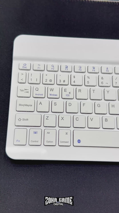 Combo Teclado Mouse AOAS AS-110 Blanco - Bluetooth 5.2 Teclado Recargable Type-C con Ñ