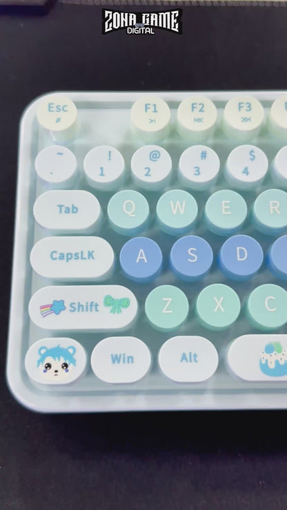 Combo Teclado Mouse Inalámbrico MOFII Sweet — Azul | 2.4G Ergónomico Silencioso