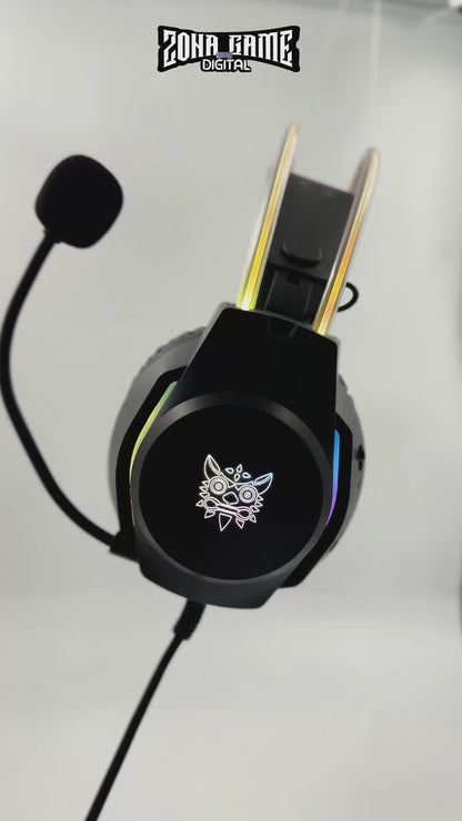 Diadema Gamer ONIKUMA X26 LED Negra - Audio 50mm Controles Multifuncionales