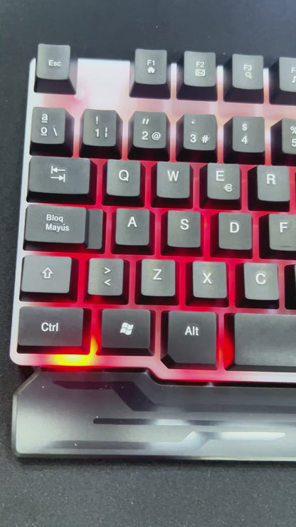 Combo Teclado y Mouse Gamer WB-550 RGB - Membrana 104 Teclas Anti-Ghost USB